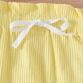 thumbnail image 4 of TOWED22 Newborn Baby Girl Clothes Cute Goose Outfit Infant Sleeveless Waffle Romper Tops Ruffle Shorts Summer Spring Set Yellow,6-9 M, 4 of 5