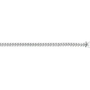 Sterling Silver 8.4mm Miami Cuban Chain with Box Lock. Item is rhodium plated. Bracelet