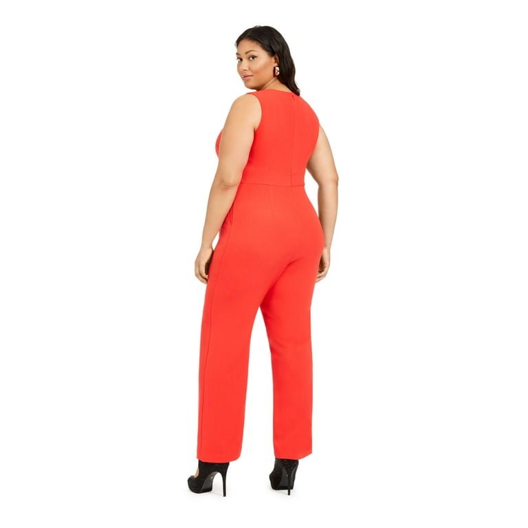 Red plus size jumpsuit sale