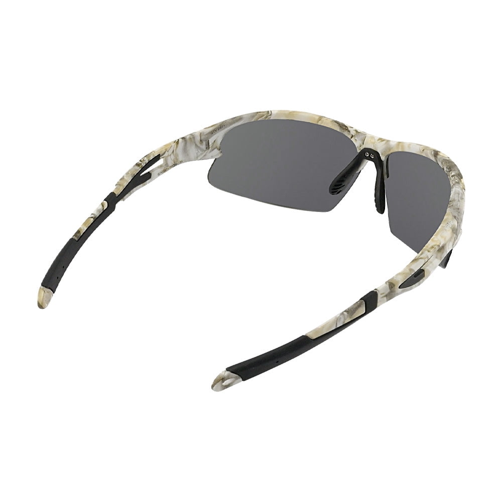 Safety Vu+Outdoors Safety Glasses in Semi Frame White with Polycarbonate Gray Smoke Silver Lens+Adults+Safety Glasses+1 pair