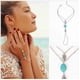 thumbnail image 1 of Pulsera con anillo de dedo turquesa, brazalete con arnés de flores de plata delicada, pulsera de uso diario, regalo de joyería para mujeres y niñas ER, 1 of 5