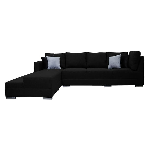 Sala esquinera EL BAZAR STORE Aquiles 260x200 cm Negro Moderna modular
