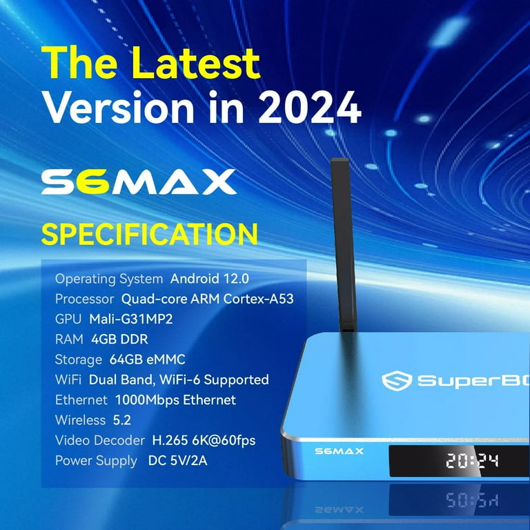 Superbox S6max Smart Android System TV Box,6K UHD Dolby Vision