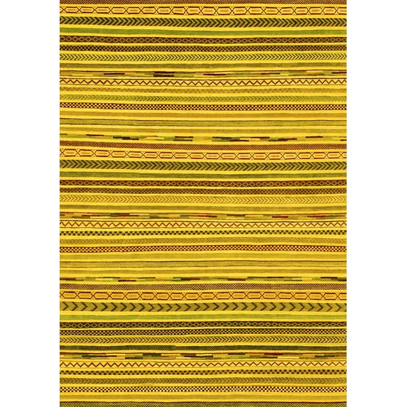 Ahgly Company Indoor Rectangle Abstract Yellow Modern Area Rugs, 5' x 7'