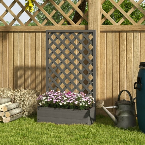 Versatile Raised Garden Bed with Trellis Planter Box for Outdoor