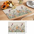 thumbnail image 6 of Autumn Plant Placemats Set of 1, Vintage Flowers Country Linen Texture Non-Slip Place Mats Washable Table Mats for Kitchen Dining Table Decorations Indoor/Outdoor, 6 of 9