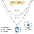 thumbnail image 2 of Turandoss Aquamarine Necklaces for Women March Aquamarine Necklaces for Girl Birthstone Necklace for Girl Birthstone Jewelry for Girls Birthday Gifts for Women Girls Blue Necklace, 2 of 8