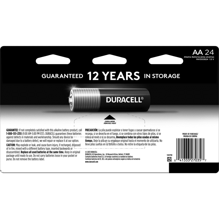 Duracell Coppertop AA Alkaline Battery, 24-Pack