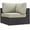 Beige, variant on Hawthorne Collection Patio Corner Chair in Espresso and Mocha