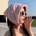 thumbnail image 1 of Granjero Gordo Toalla cuadrada pequeña elegante de algodón y cáñamo, adecuada para sombrilla de verano y pañuelo para la cabeza con protector solar (rosa A), 1 of 1