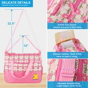 iMounTEK Baby Diaper Tote Stylish Nappy Messenger Insulated Bag 5 Piece Set Large Medium Handbag, Food/Bottle Bag, Pink