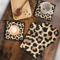 thumbnail image 5 of Leopard Print Pattern Kitchen Oven Mitt and Pot Holder Sets 4 Pcs for Baking, Cooking and Grilling, Heat Resistant Up To 392 °F, 5 of 7