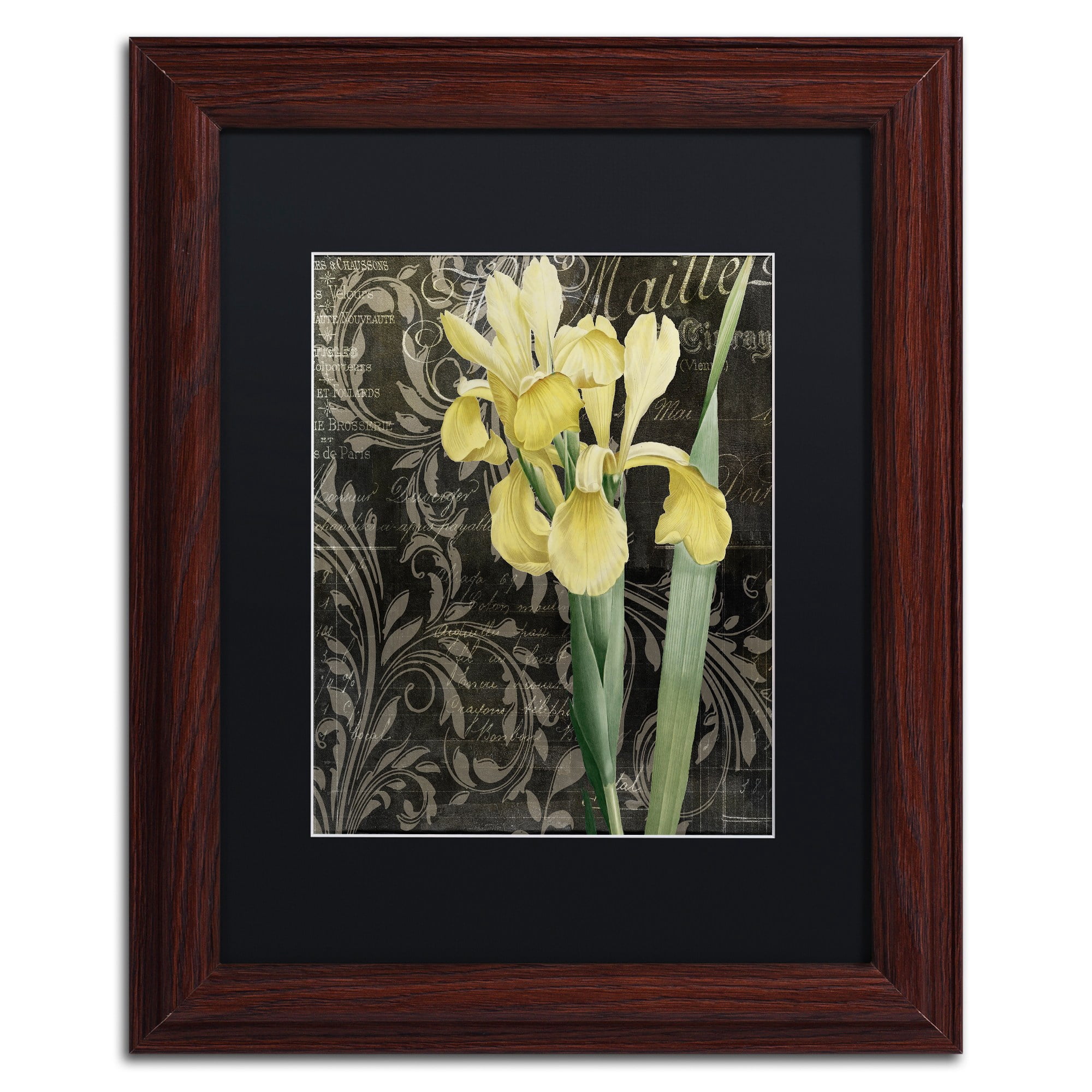 Trademark Fine Art "Ode to Yellow Flowers" Canvas Art by Color Bakery, Black Matte, Wood Frame