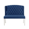 thumbnail image 4 of Best Master Furniture Hana 43" Velvet & Steel Dining Bench in Blue/Silver, 4 of 4