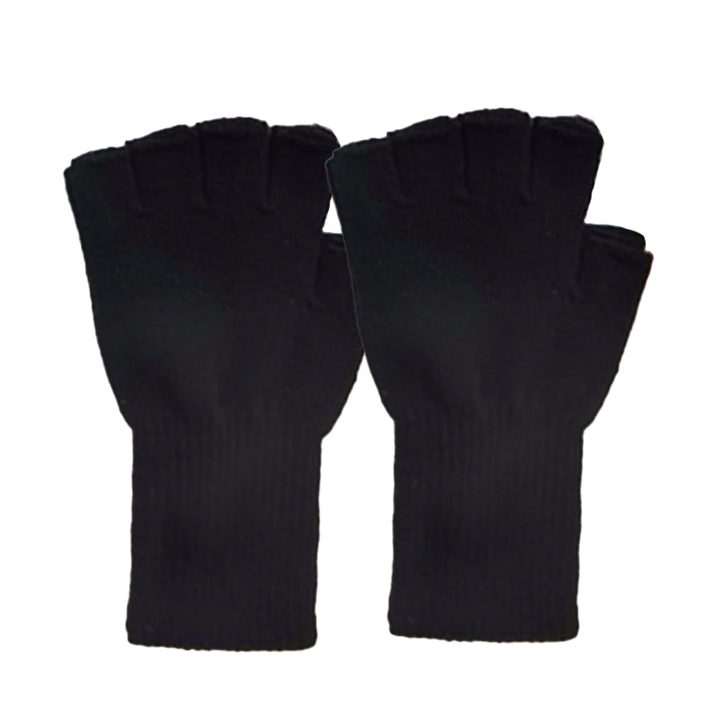 Adult Mens Thermal Fingerless Thick Knitted Winter Warm Half Finger Work Gloves~ 