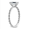 thumbnail image 6 of 14k White Gold Solitaire 1.05ct. Emerald Twisted Ring Band Moissanite Engagement Ri Size 9, 6 of 7
