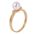 thumbnail image 3 of Galaxy Gold GG 14K Rose Gold 1.02 Carat Natural Diamonds and Freshwater-Cultured Pearl Ring - June Birthstone - Balance & Intuition - Sizes 5.5 to 11 - Fine Jewelry for Women, 3 of 3