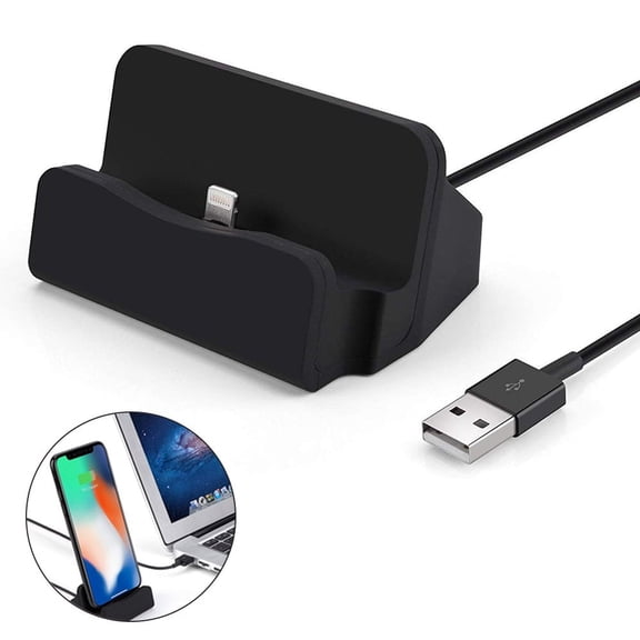 SDOTXA For iPhone Magnetic Desktop Charging Dock Quick Charging Data Sync Stand Compatible with iPhone XR XS Max iPhone 8 7 6s 6 Plus iPad Portable Desktop Charger DockB