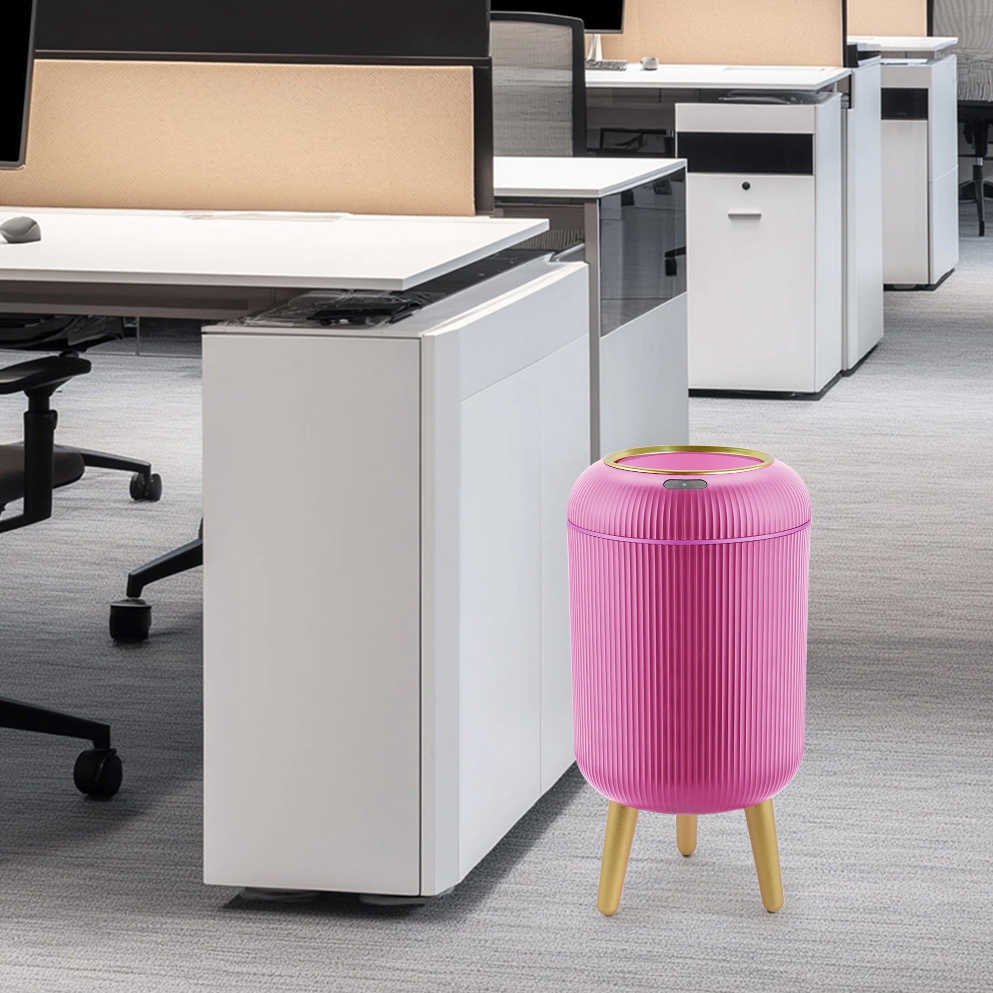 SUSLAS Trash Can with Motion Sensor, Touchless Automatic Lid and Waterproof Design, Smart Waste Bin for Bathroom Kitchen, 2.6 Gallon Plastic,Pink