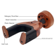 thumbnail image 2 of Gancho de guitarra de madera desmontable con transferencia de agua, grano de madera, gancho de guitarra autoblocante dividido, 2 of 4
