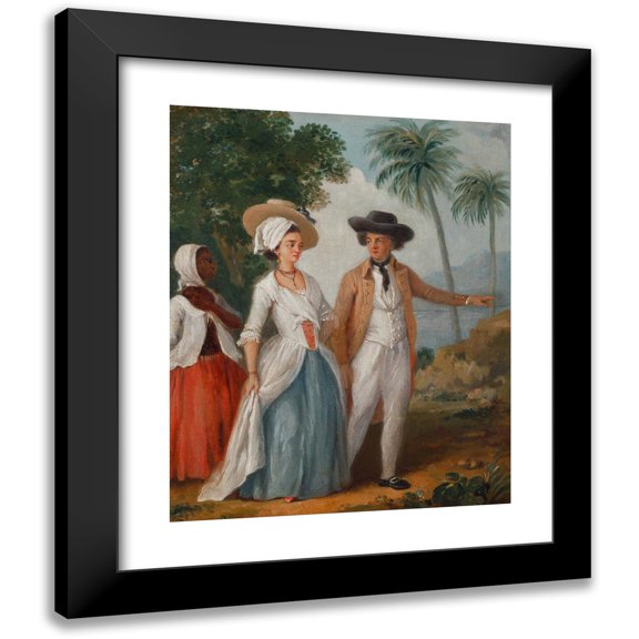Agostino Brunias 12x14 Black Modern Framed Museum Art Print Titled - Planter and His Wife, with a Servant (circa 1780)