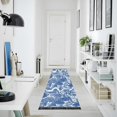 thumbnail image 4 of Yayeee Runner Rug for Bedroom 2'x6' Machine Washable Hallway Non Slip Mat, Blue Garden Pattern, 4 of 8