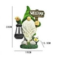 thumbnail image 2 of Large Resin Garden Gnome Statue with Solar Powered Lamp and Lantern, 2 of 3