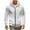 White, variant on Men Men's Plus Size Winter Hooded Sweater Zipper Solid Color Casual Fashion Hooded Pockets Long Sleeved Outwear