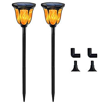 IP65 waterproof CE Certification Pathway ROHS Deckey Solar Torch Light FCC 2 Pack Solar Garden Light with Realistic Flame,Suit for Garden Courtyard Easy to Install