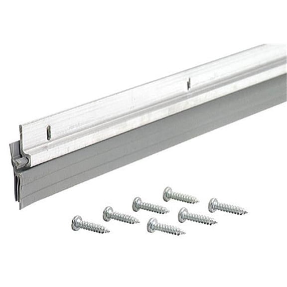 48996 Heavy Duty Aluminum & Vinyl Door Sweep - Satin Nickel - 36 in - Seals Gaps Up to 0.75 in