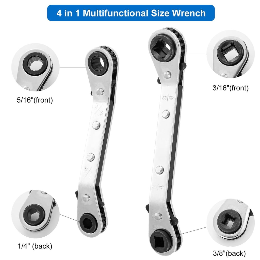 Multifunction Refrigerator Service Key Wrench Set Cores Removal Tool and 10 Valves Cores For HVAC Equipment Maintenance