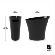 Umbra 2 gal Skinny Sleek & Stylish Bathroom Trash Can, Black