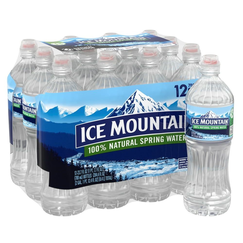 ICE MOUNTAIN Brand 100 Natural Spring Water, 23.7ounce plastic sport