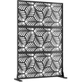 thumbnail image 3 of QinaQin 72x 47 Inch Metal Privacy Screen, Freestanding Decorative Divider, Petal, 3 of 8