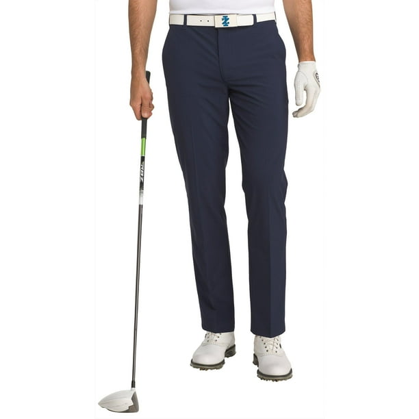 IZOD Golf Mens Swingflex Solid Flat Front Pants