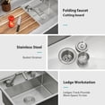 thumbnail image 6 of 21-in Undermount Workstation Bar Sink with Folding Faucet And Cutting Board 16 Gauge Stainless Steel Single Bowl Prep Sink, 6 of 10