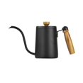 thumbnail image 1 of Stainless Steel Coffee Kettle-Slender-Mouthed, Espresso with Wooden Handle Teapot for Household - black, 1 of 7