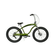 Tracer Avalon GT7 26 Beach Cruiser Bike, Hi-Ten Steel Frame, Matte Green, 7 Speed, Disc Brake, for Men