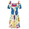 thumbnail image 5 of Dia de los Muertos Sleeveless Dress Evening dresses dresses for woman, 5 of 7
