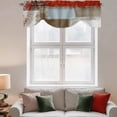 thumbnail image 2 of Red Brown Tie Up Valance Curtains for Windows, Kitchen Curtains Window Treatments, Blue White Modern Rustic Neutral Graffiti Art Short Window Shades Valances for Bedroom Bathroom Cafe 54"x18", 2 of 8