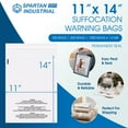 thumbnail image 2 of Spartan Industrial - 11” X 14” (100 Count) Self Seal Clear Poly Bags with Suffocation Warning for Packaging, T Shirts - Permanent Adhesive, 2 of 7
