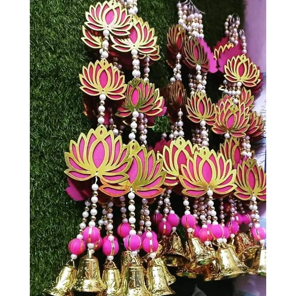 Swadeshi Desire™ Lotus Hangings for Decoration Set /Door Entrance Hanging for Wedding and All Festival Décor (Pack of 8)