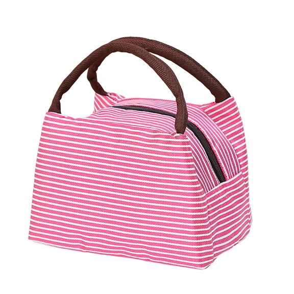 Food Storage Portable Bento Bag Thermal Lunch Storage Bag for Work and School with Stylish Stripe Pattern