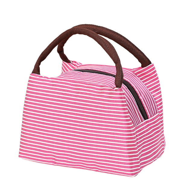 LPSSTORE Portable Bento Bag Thermal Bag Lunch Bag Lunch Bag Lunch Bag Lunch Box Storage Bag Work School Stripe Pattern