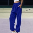 thumbnail image 2 of iHPH7 Joggers for Women Wide Leg Sweatpants Women Fleece Joggers for Women's Activewear Athleisure Women Fleece Sweatpants Women Travel Pants Blue L, 2 of 5