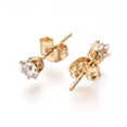 thumbnail image 2 of EOEMY Stainless Steel Stud Earrings Zirconia Earrings Back Round Gold 14.5X4.5mm A167-Default, 2 of 2