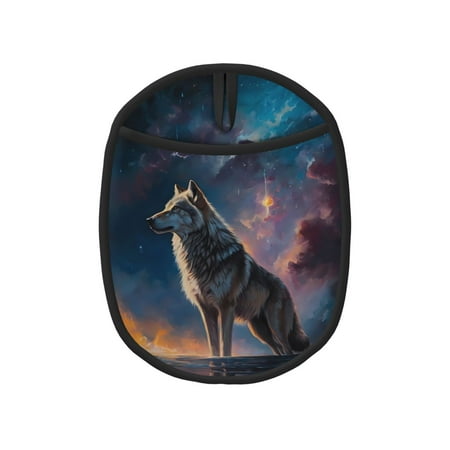 

Matuu Night Sky Wolf for Non Slip Pot Holder for Kitchen Baking and Cooking Silicone Pot Mat Mitten With Hanging Loop Heat Resistant 7.5 x 9.4 Inches