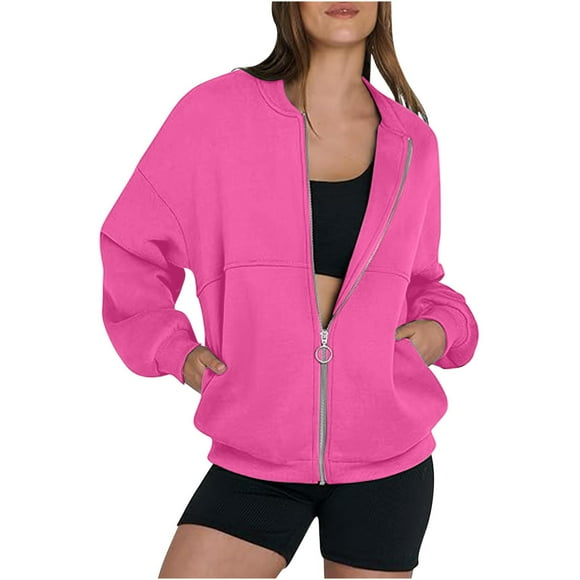 Ailaofu Zip Up Sweatshirt For Women Fall 2025 Long Sleeve Sweat Shirt Oversized Y2K Clothes Casual Jacket Outfits