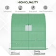 thumbnail image 4 of Miekor Furniture 7' x 3' x 7' Lean to Greenhouse, Walk-In Green House, Plant Nursery with 2 Roll-up Doors and Windows, PE Cover and 3 Wire Shelves, Green No.9796, 4 of 8