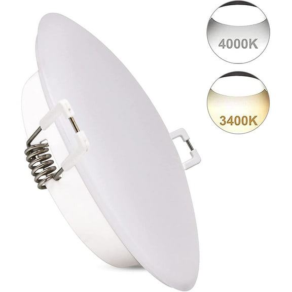 Facon 12V LED Puck Light, 4.5-Inch Recessed Mount RV Dome Light, 4W 280LM 3400K Warm White Light, 12Volts LED Interior Light for RV, Camper, Boat, Motorhome